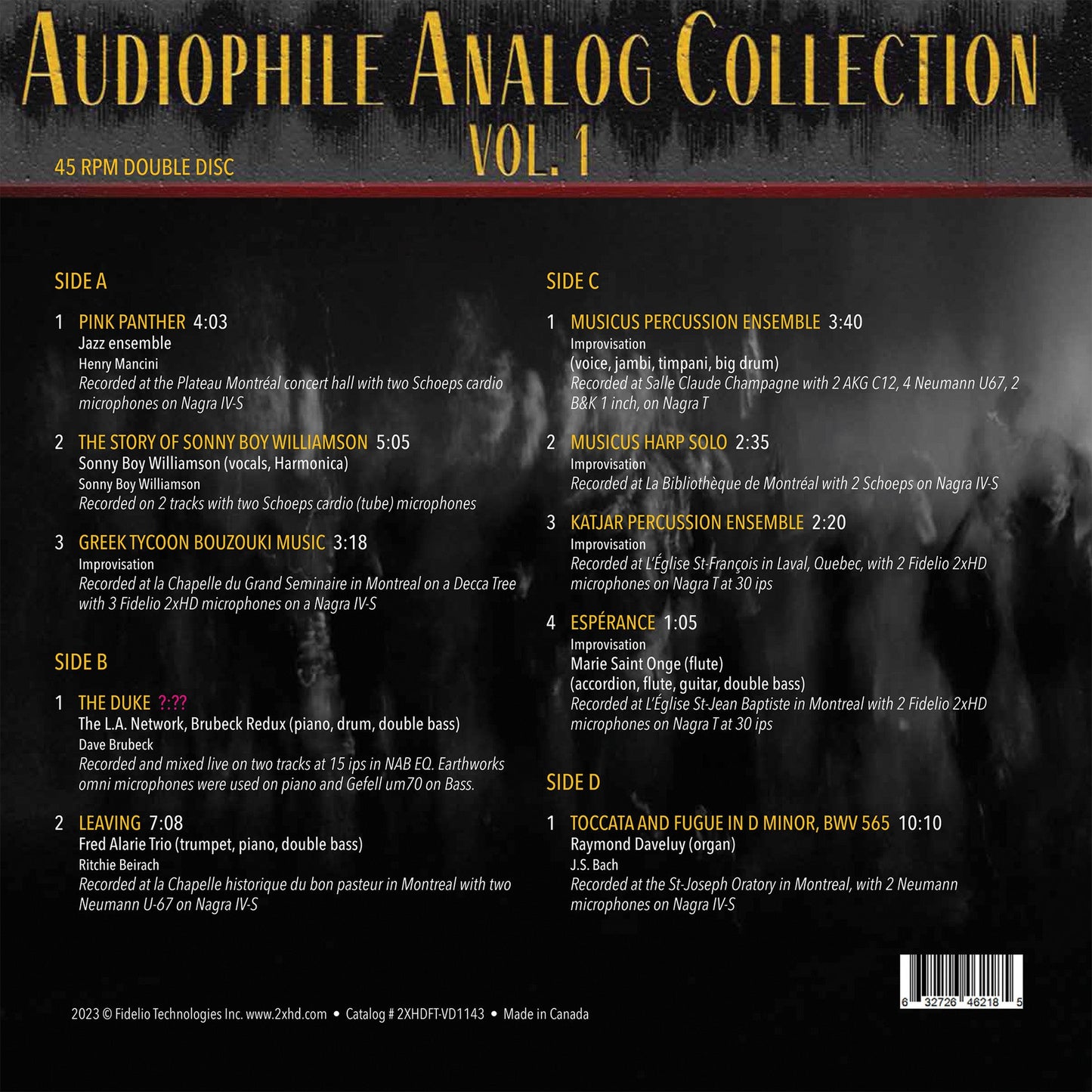 Various Artists - Audiophile Analog Collection Vol. 1 - 2xHD LP
