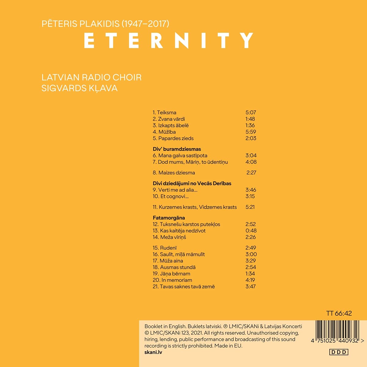 Latvian Radio Choir: Eternity - CD