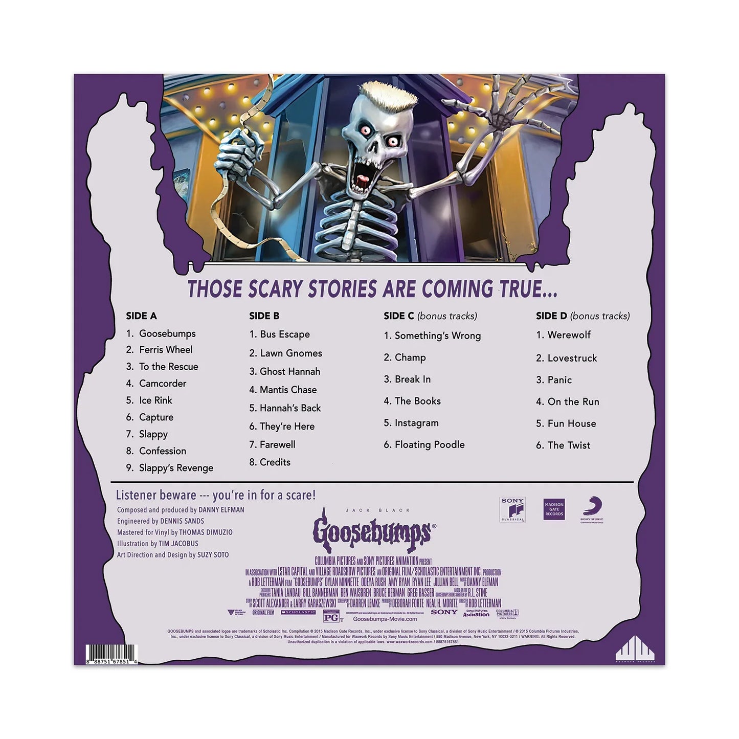 Goosebumps - Original Motion Picture Music by Danny Elfman - "HorrorLand" Color LP