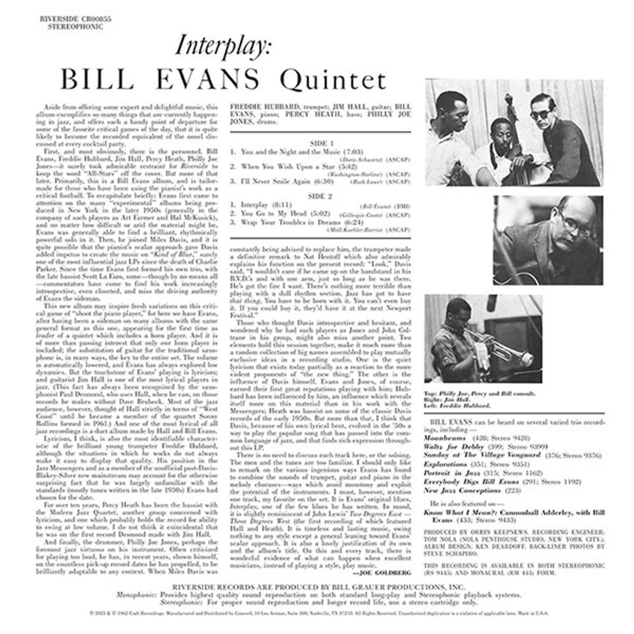 Bill Evans Quintet - Interplay - OJC LP