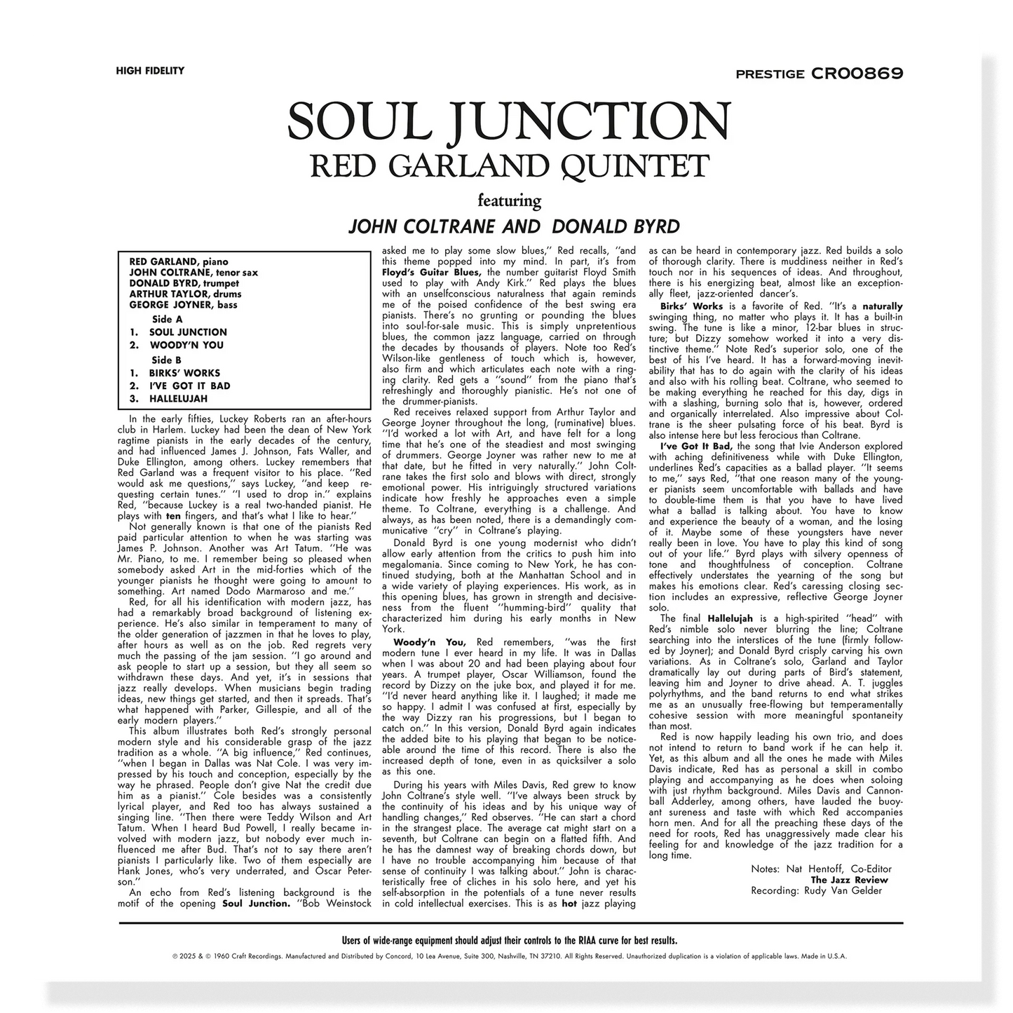Red Garland Quintet - Soul Junction - OJC LP