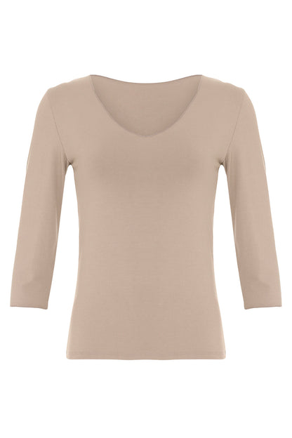 Bamboo Jersey V Neck T-Shirt