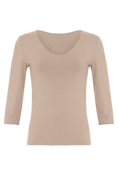 Bamboo Jersey V Neck T-Shirt