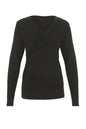 Bamboo Drape Wrap Top with Long Sleeves