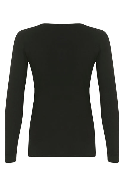 Bamboo Drape Wrap Top with Long Sleeves