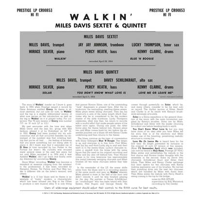 Miles Davis - Walkin' - OJC LP