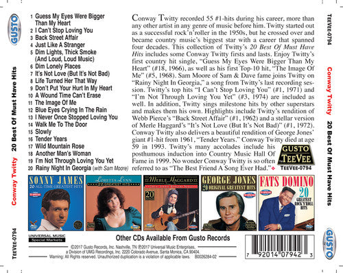 Conway Twitty: 20 Best Of Must Have Hits - CD