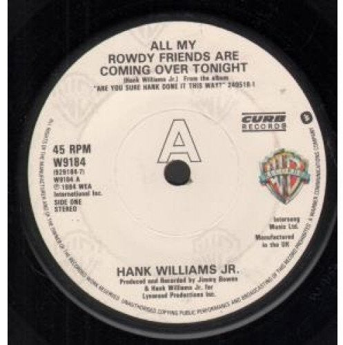 Williams Jr, Hank: All My Rowdy Friends Are Coming Over: Great Tailgate Songs - CD