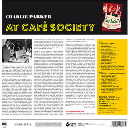 Charlie Parker - At Cafe Society - Import LP