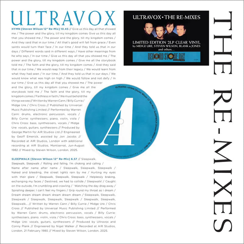 Ultravox - The Re-Mixes - RSD LP