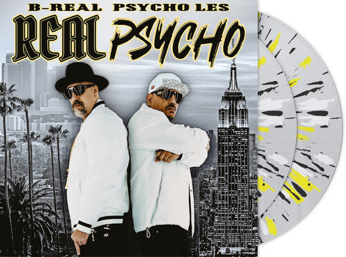 B-Real & Psycho Les: Real Psycho - Deluxe Limited Edition - Clear with Black, Yellow & White Splatter Vinyl Gatefold Cover - VINYL