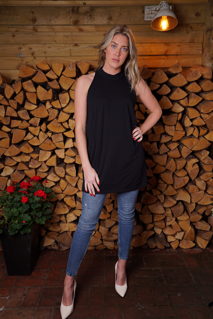 Stand neck Sleeveless Top/Dress