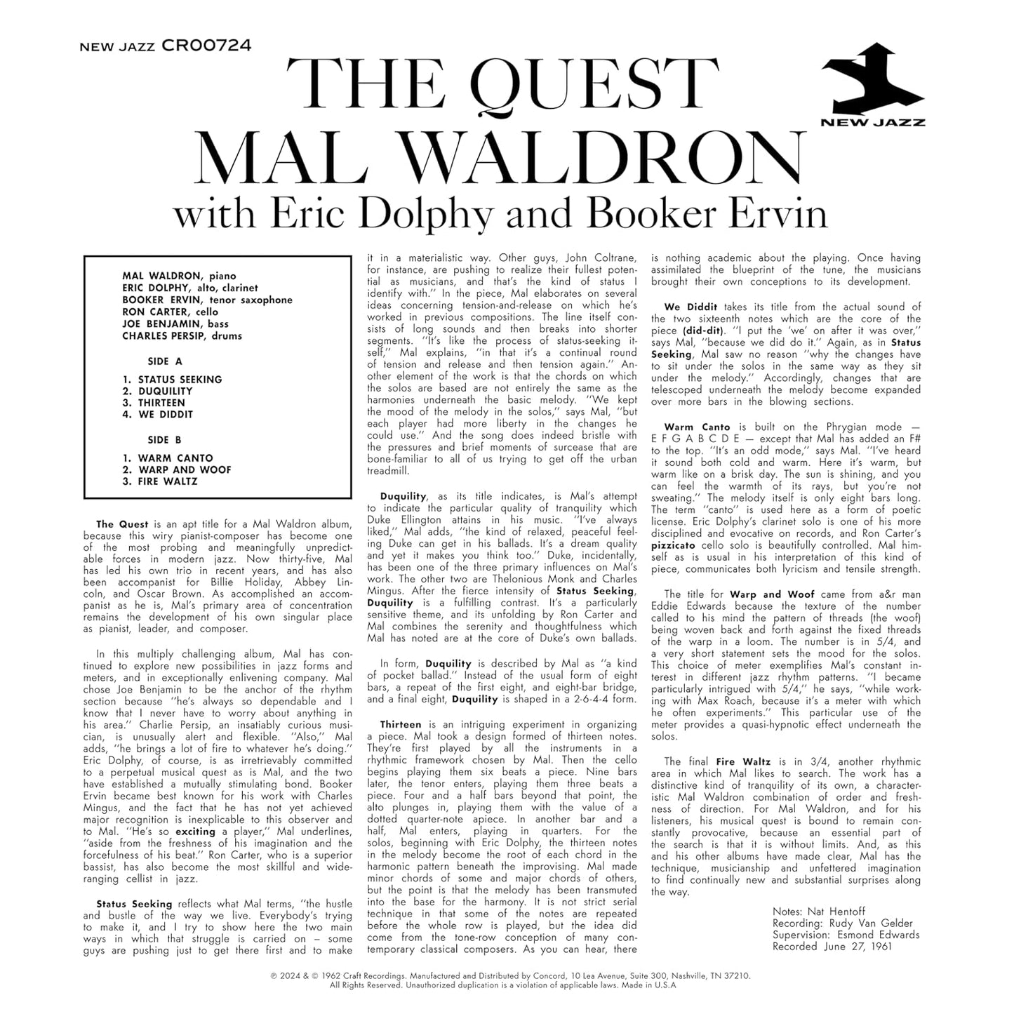 Mal Waldron - The Quest - OJC LP