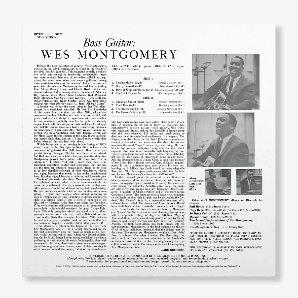 Wes Montgomery - Boss Guitar - OJC LP