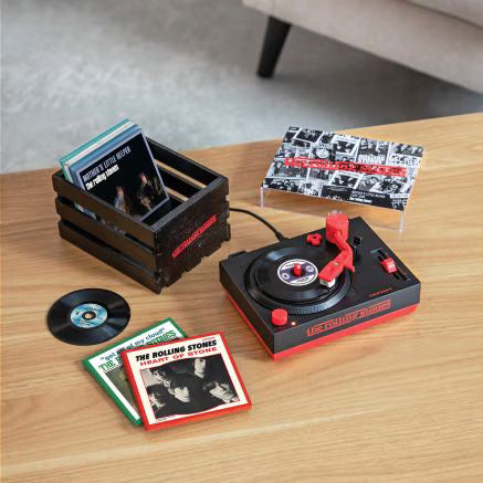 Crosley - Rolling Stones RSD3 Turntable with Crate and Six 3-Inch Singles