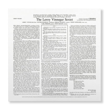 The Leroy Vinnegar Sextet - Leroy Walks! - Contemporary LP