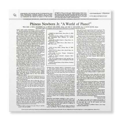 Phineas Newborn Jr. - A World of Piano! - Contemporary LP