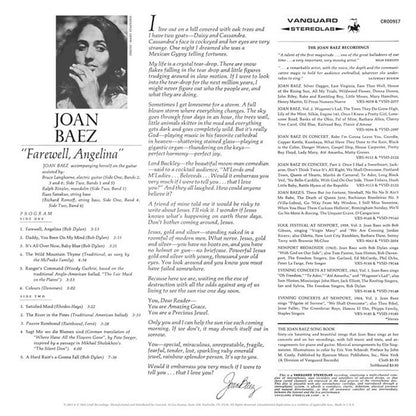 Joan Baez - Farewell, Angelina - VINYL