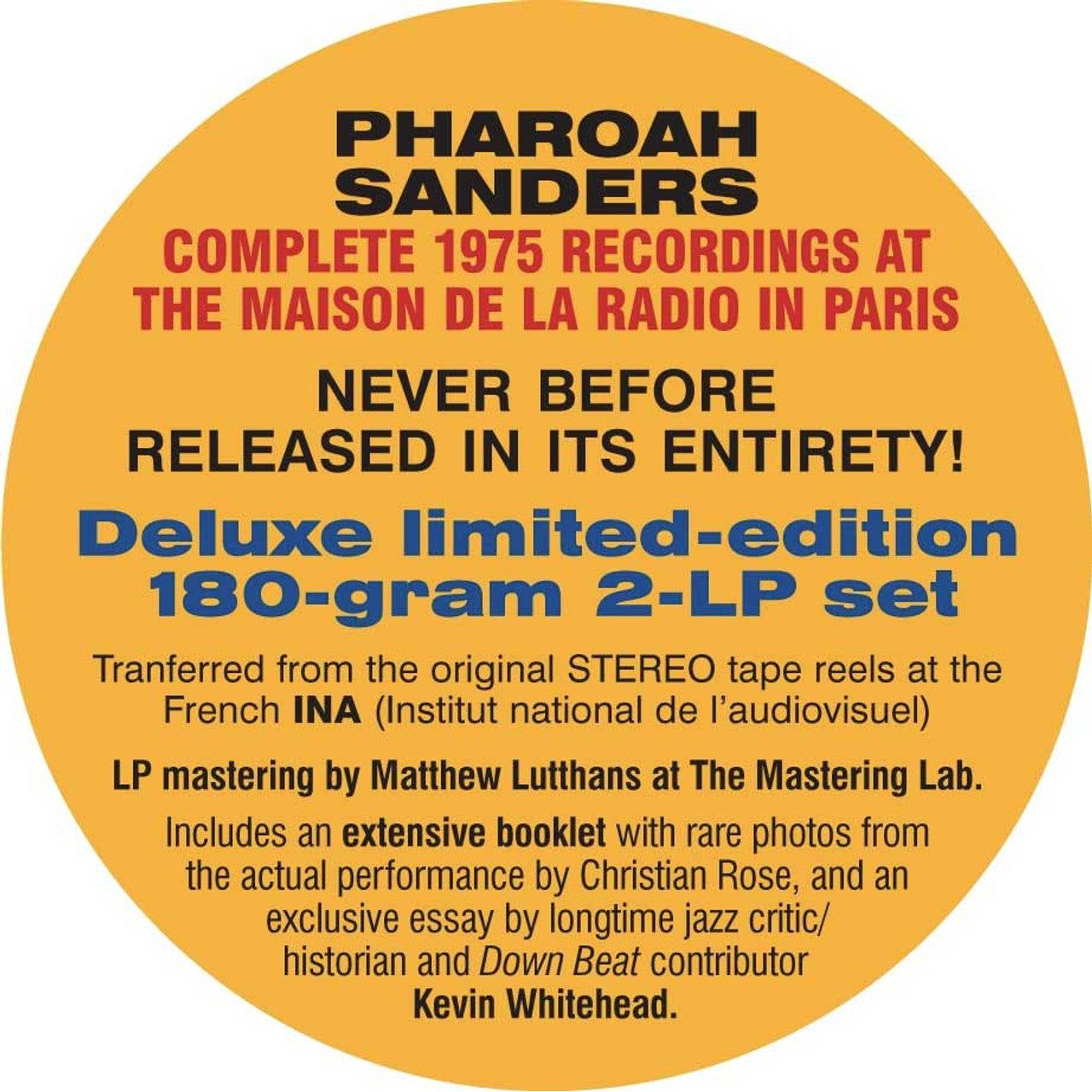 Pharoah Sanders - Love Is Here: The Complete Paris 1975 ORTF Recordings - VINYL