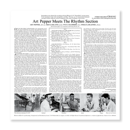 Art Pepper - Meets The Rhythm Section - Stereo Contemporary LP