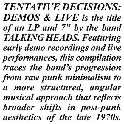 Talking Heads - Tentative Decisions: Demos & Live - VINYL + 7"